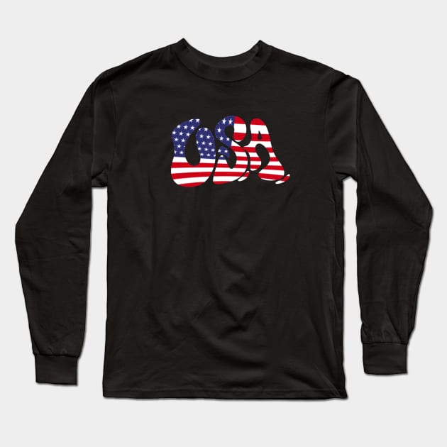 USA flag hype design Long Sleeve T-Shirt by yogisnanda